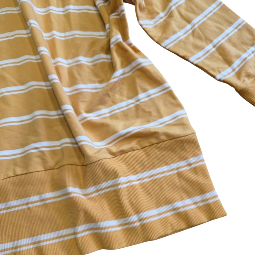 Garnet Hill Yellow Striped Cowl Neck Knit Tencel Sweater L - Picture 3 of 5